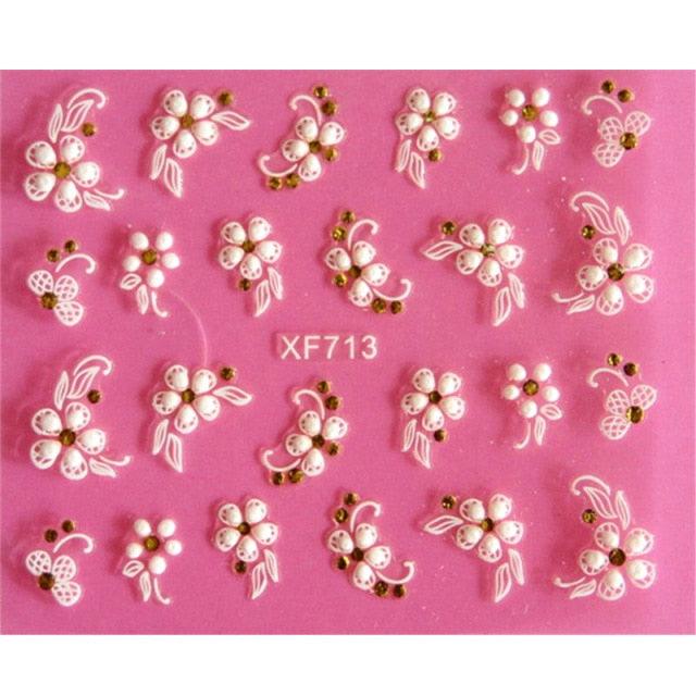 3D Flower Design Nail Wraps