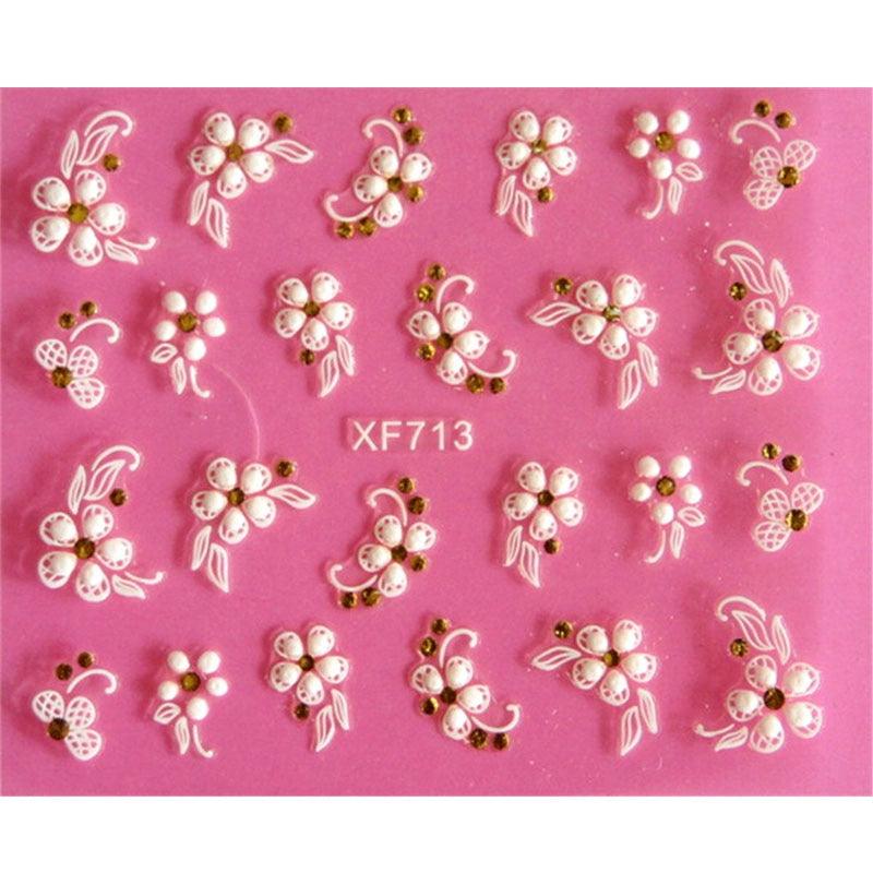 3D Flower Design Nail Wraps