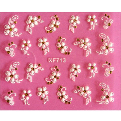 3D Flower Design Nail Wraps