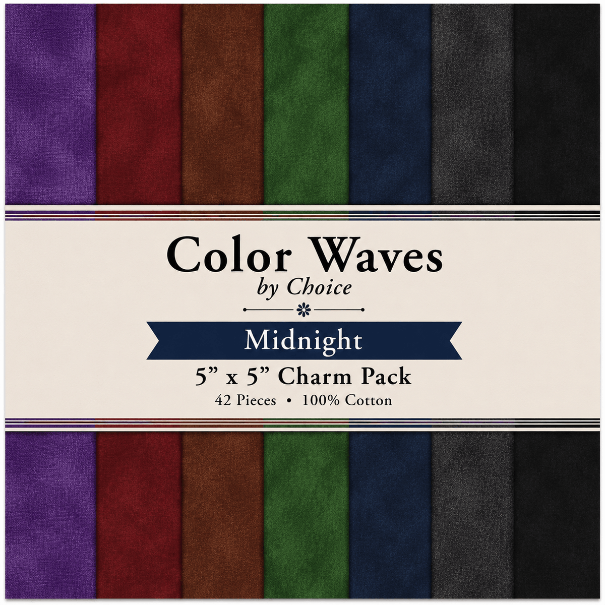 Color Waves Midnight 5"x5" Charm Pack - 42 Squares