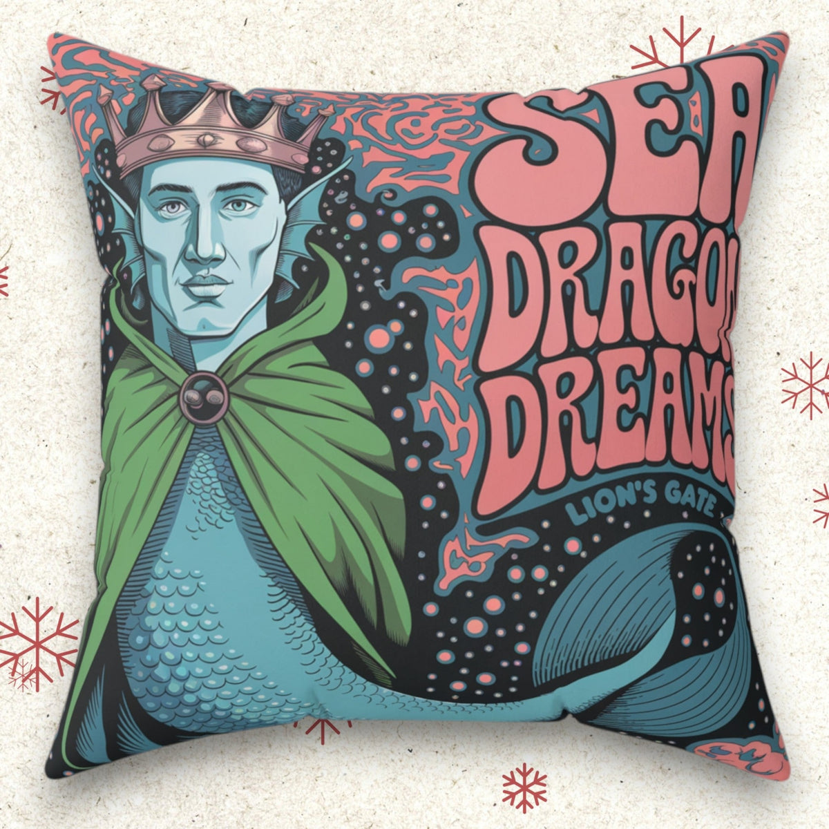 Faux Suede Square Pillow |  Sea Dragon Dreams